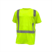 Hi-vis green polo safety work  shirts reflective tape shirt